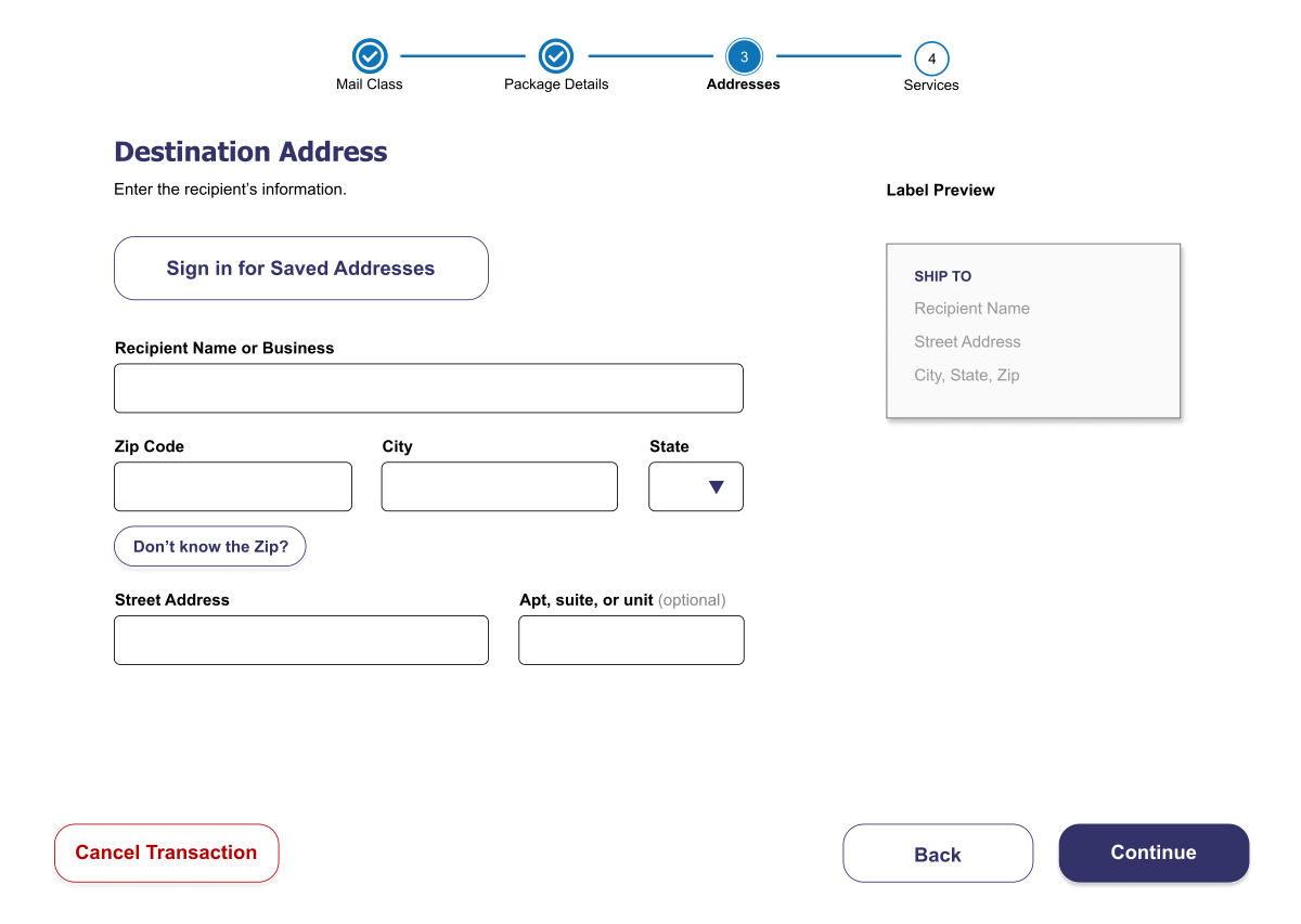 Sign in for saved addresses